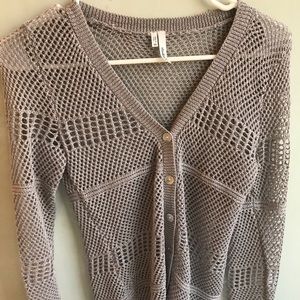 Studio Y Button Up Sweater Sparkly Gray